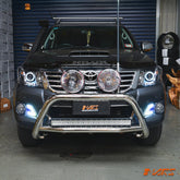 Black DRL LED & CCFL Angel Eyes Projector Head Lights for Toyota Hilux 2011 - 2015 VIGO KS UTE PICK UP - Mars Performance